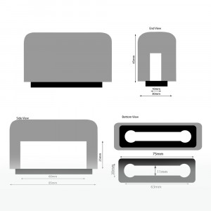 Plopkap voor iPhone 4-5 zwart geflockt